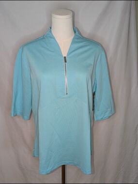 Tail Tiffany Light Blue Women’s 1/4 Zip-Front Golf Top NWT XL